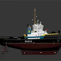 Rescue Tugboat Ship With Detailed Structure And Colors 3d model