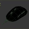 Black Wired Computer Mouse With Gray Buttons And Orange Indicator Light