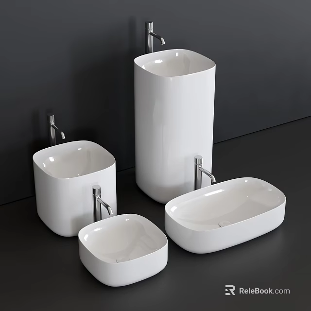 Various Modern White Toilet Designs In Ceramic With Sleek Contemporary Styles 3d model 