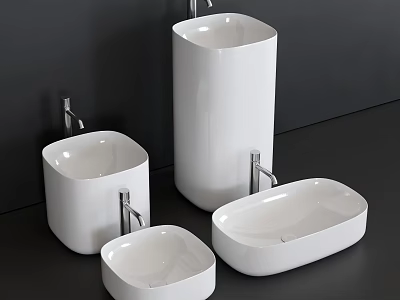 Various Modern White Toilet Designs In Ceramic With Sleek Contemporary Styles 3d model