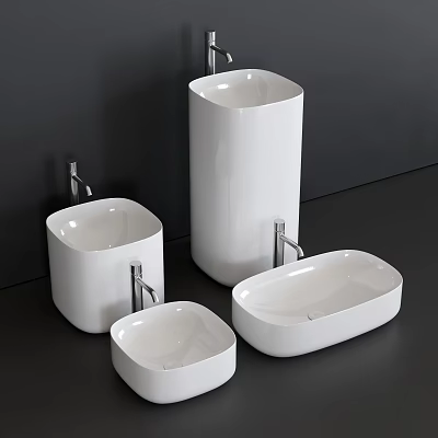 Various Modern White Toilet Designs In Ceramic With Sleek Contemporary Styles 3d model