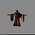 Tech Exhibition Hall Showcasing Traditional Robe Character 3D Model