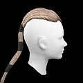 Game and Movie Character 3D Head Model With White Face and Brown Hairstyle