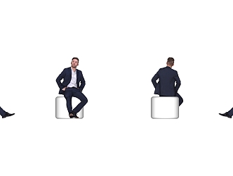 Business Male Office Figure Sitting Men Suit Men European and American Men 3d model