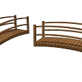 Wooden Arch Bridges With Curved Railings And Smooth Deck Design