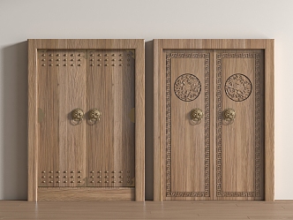 Modern Old Wooden Door Timber 3d model