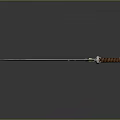 Ornate Greatsword Featuring Worn Blade Golden Patterns Brown Leather Hilt And Metal Accents