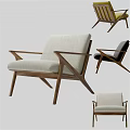 Modern Lounge Chair With Wooden Frame And Various Upholstery Colors