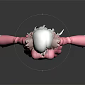 White Haired Female Character 3D Model With Pink Coat Short Skirt Fur Collar And Belt