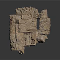 Ancient Irregular Stone Architecture Structure With Archway And Stacked Blocks