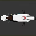 Futuristic White Motorcycle With Red Light Blue Green Accents Yellow Green Rims and Sleek Design