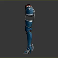Blue And White Armor Set With Chest Plate Leg Guards Boots And Silver Accents