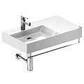 Modern White Wall Mounted Washbasins with Chrome Faucets and Metal Brackets Contemporary Design