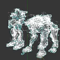 Game Movie Characters Metallic Mechanical Dogs With Silver Blue Yellow Design