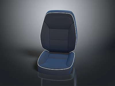 Modern Blue Single Sofa With White Stitching And Smooth Leather Upholstery For Living Room Interior 3d model