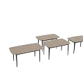 Modern Dining Table With Wooden Top Black White Minimalist Design And Decorative Balls