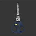Practical Household Scissors with Blue Handles and Shiny Metal Blades for Daily Use