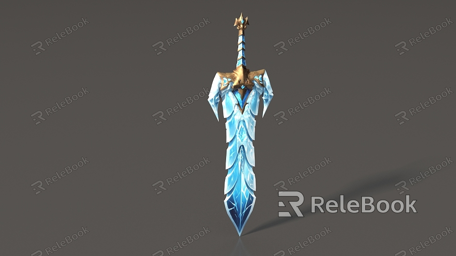 Frost Big Sword Big Sword King of Ice Big Sword Long Sword Magic Big Sword Low Face Number Sword Game Big Sword Super Realistic High Precision Video Level model