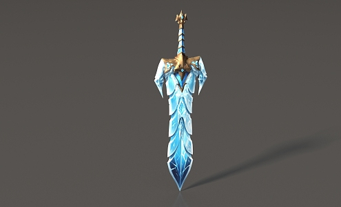 Frost Big Sword Big Sword King of Ice Big Sword Long Sword Magic Big Sword Low Face Number Sword Game Big Sword Super Realistic High Precision Video Level 3d model