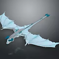 Ice Blue Mythical Dragon With Large Wings And Shiny Scales As Game Movie Character
