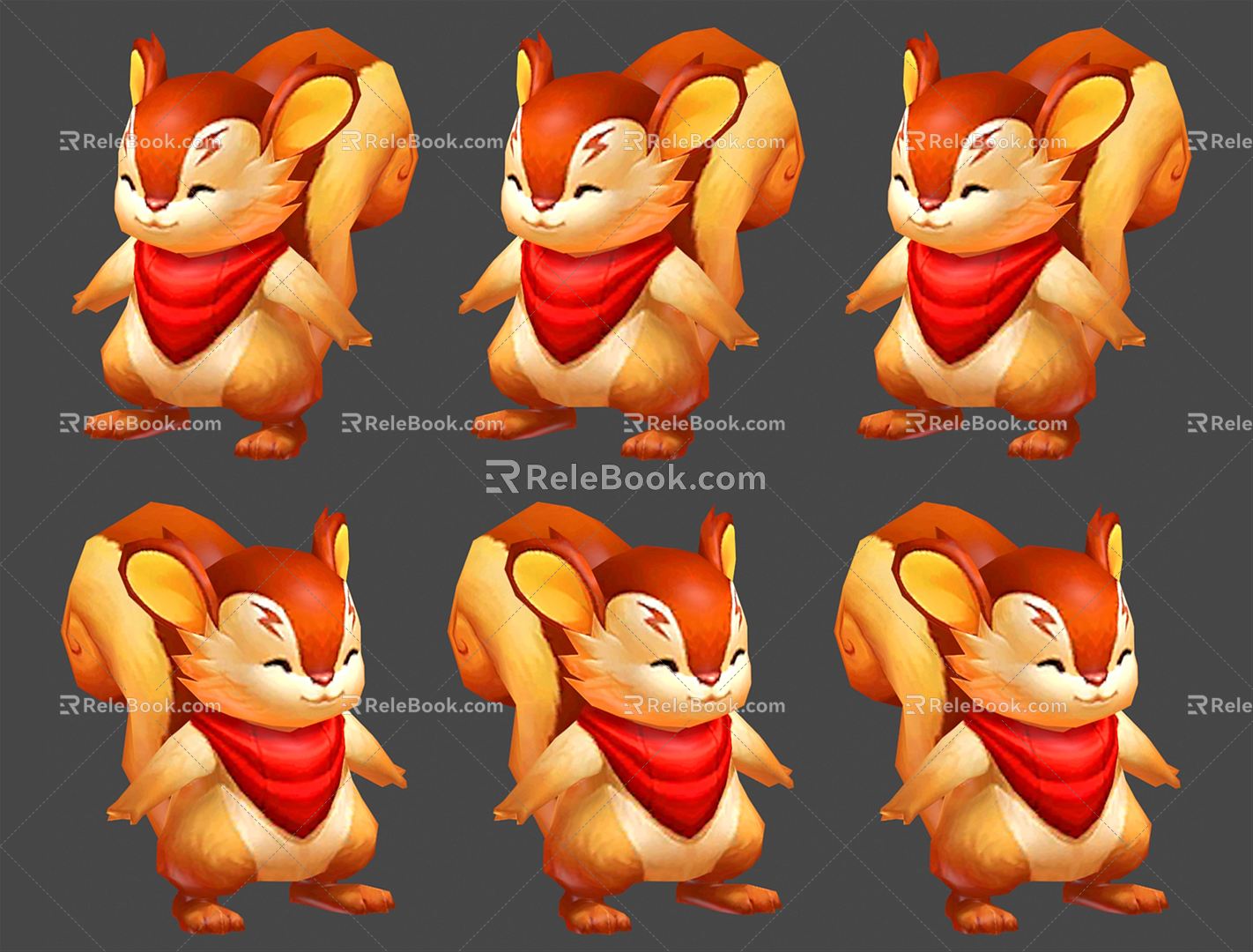 Modern game character squirrel 3d model