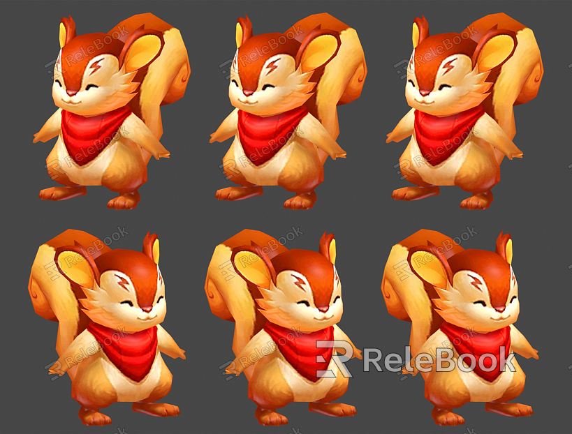 Modern game character squirrel model