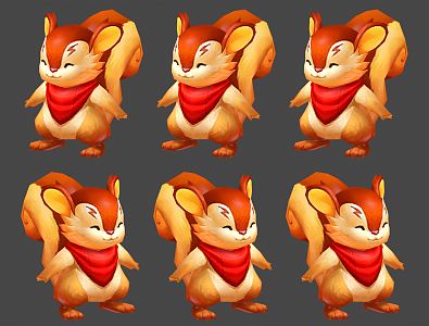 Modern game character squirrel 3d model