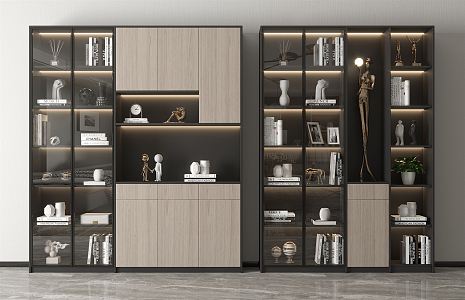 Modern bookcase 3d model