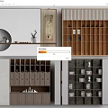 Modern Entryway Cabinet And Side Cabinet Design With Wooden Shelves And Storage Display Areas