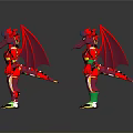 Two Red Dragons with Wings Standing as Mechanical Toy Figures