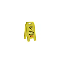 Yellow Caution Sign With Wet Floor Warning And Slip Hazard Icon