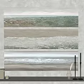 Beach Landscape Wall Art With Ocean Waves Sandy Shore And Soft Tones
