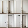 Modern White Swing Door Design For Home Interior With Sleek Handle And Frame 3d model