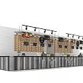 Modern Bar Counter Interior Design With Wooden Shelves Pendant Lights And Bar Stools