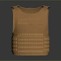 Brown Tactical Vest with Multiple Front Compartments and Adjustable Shoulder Straps
