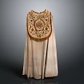 Elegant Traditional Silk Robe With Intricate Golden Embroidery And Tassels