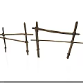 Scenic Construction Components Made Of Crossed Wooden Sticks Simple Fence Structure