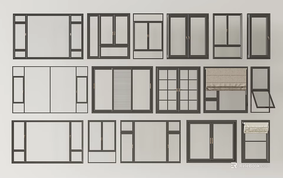 Various Casement Windows Designs And Styles For Modern Home Interior Applications 3d model