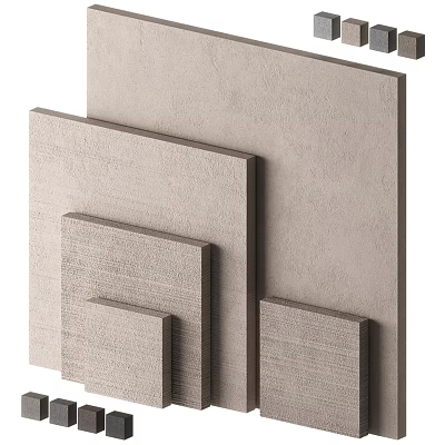 Gray Textured Building Components With Various Sizes For Interior Wall Decor 3d model