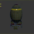 Military Green Bomb With Yellow Stripe Red Top And Base Stand Structure