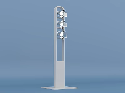 Modern Organizer Stand for Musical Instruments and Art Supplies with Circular Holders 3d model