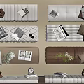 Neutral Colored Soft Pads Featuring Pillows Magazines And Green Plants