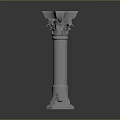 Classical White Architectural Column With Ornate Capital And Fluted Shaft Pedestal Base