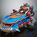 Smart Machine Blue Futuristic Aircraft Featuring Mechanical Structure Engines And Cockpit