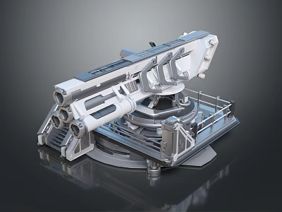 Industrial Mechanical Equipment With Rotating Platform And Metal Frame Structure 3d model