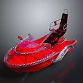 Modern Red Jet Ski With Transparent Body Chain Decorations And Stylish Seat