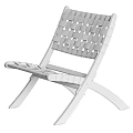 Natural Solid Wood Woven Strap Folding Outdoor Leisure Chair For Patio And Garden Daily Enjoyment