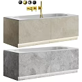 Modern Stone Bathtub Design With Built in LED Lighting And Sleek Countertop
