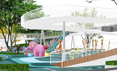 Children's area Modern children's play area 3d model