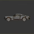 Rusty Vintage Blue Sports Car With White Stripes Worn Out Body And Weathered Wheels